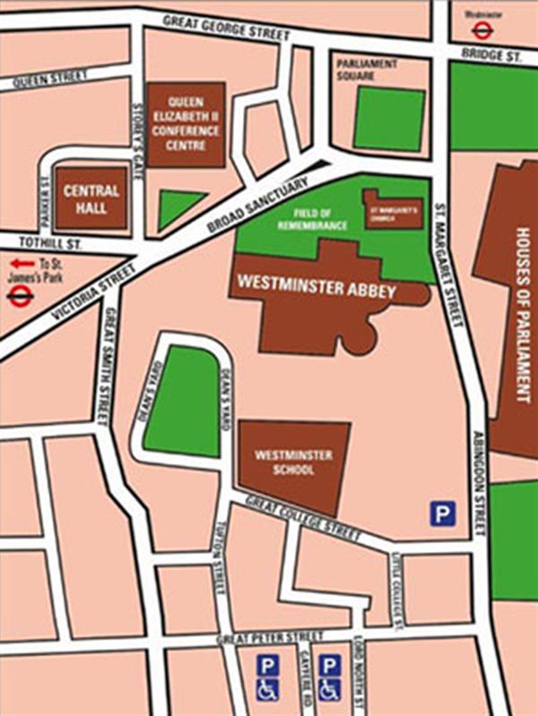 Westminster Abbey Field of Remembrance map